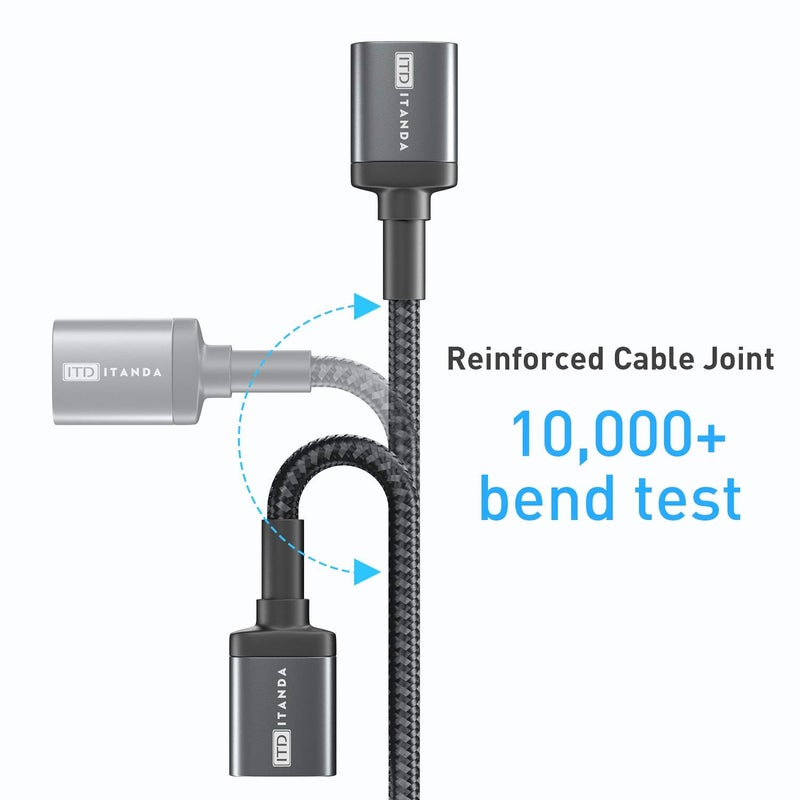 ITD ITANDA 1.5FT USB Extension Cable USB 3.0 Extension Cord Type A Male to Female 5Gbps Data Transfer for Keyboard, Mouse, PlayStation, Xbox, Flash Drive, Printer, Camera and More, Grey - Image 4